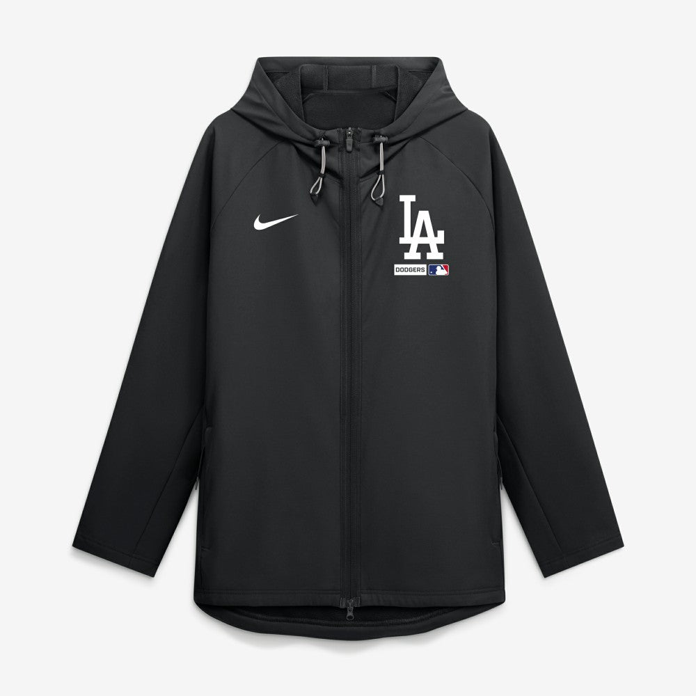 Los Angeles Dodgers Authentic Collection Raglan Therma-FIT Full-Zip Hooded Jacket - Black | Nike