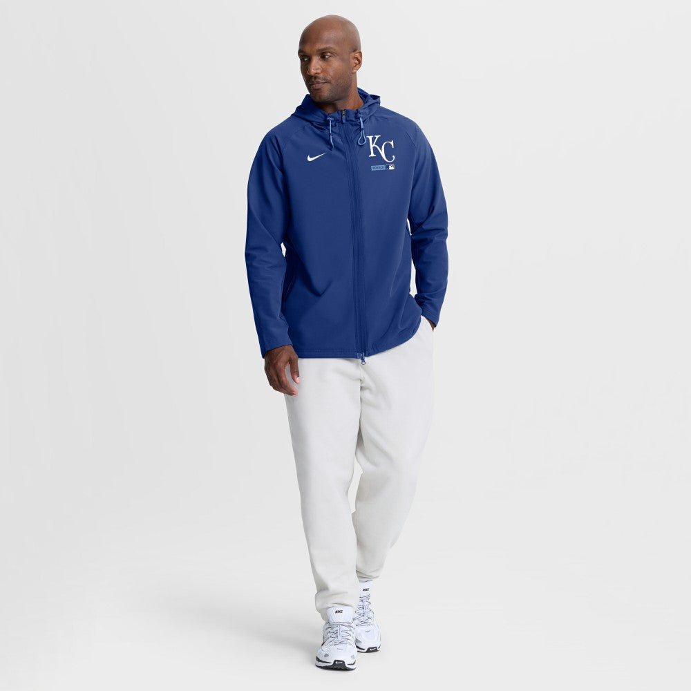 Kansas City Royals Authentic Collection Raglan Therma-FIT Full-Zip Hooded Jacket - Royal | Nike