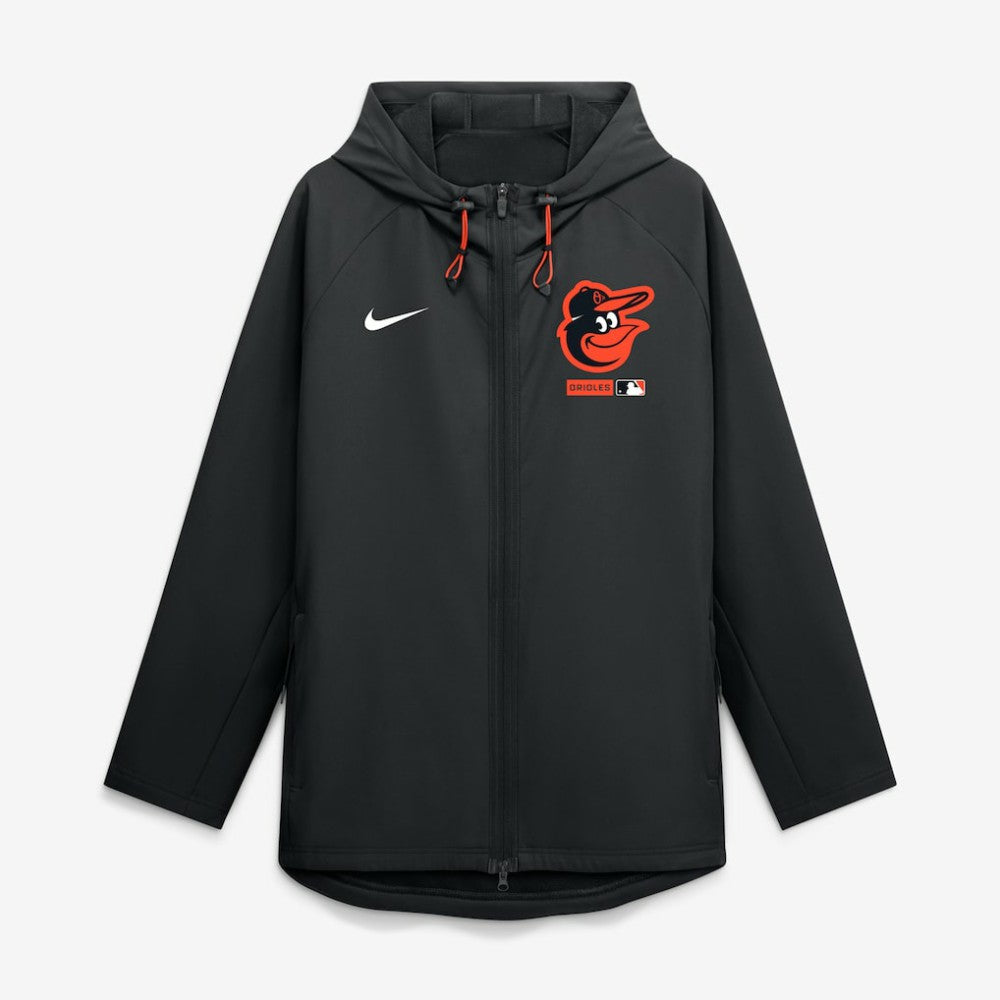 Baltimore Orioles Authentic Collection Raglan Therma-FIT Full-Zip Hooded Jacket - Black | Nike