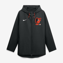Baltimore Orioles Authentic Collection Raglan Therma-FIT Full-Zip Hooded Jacket - Black | Nike