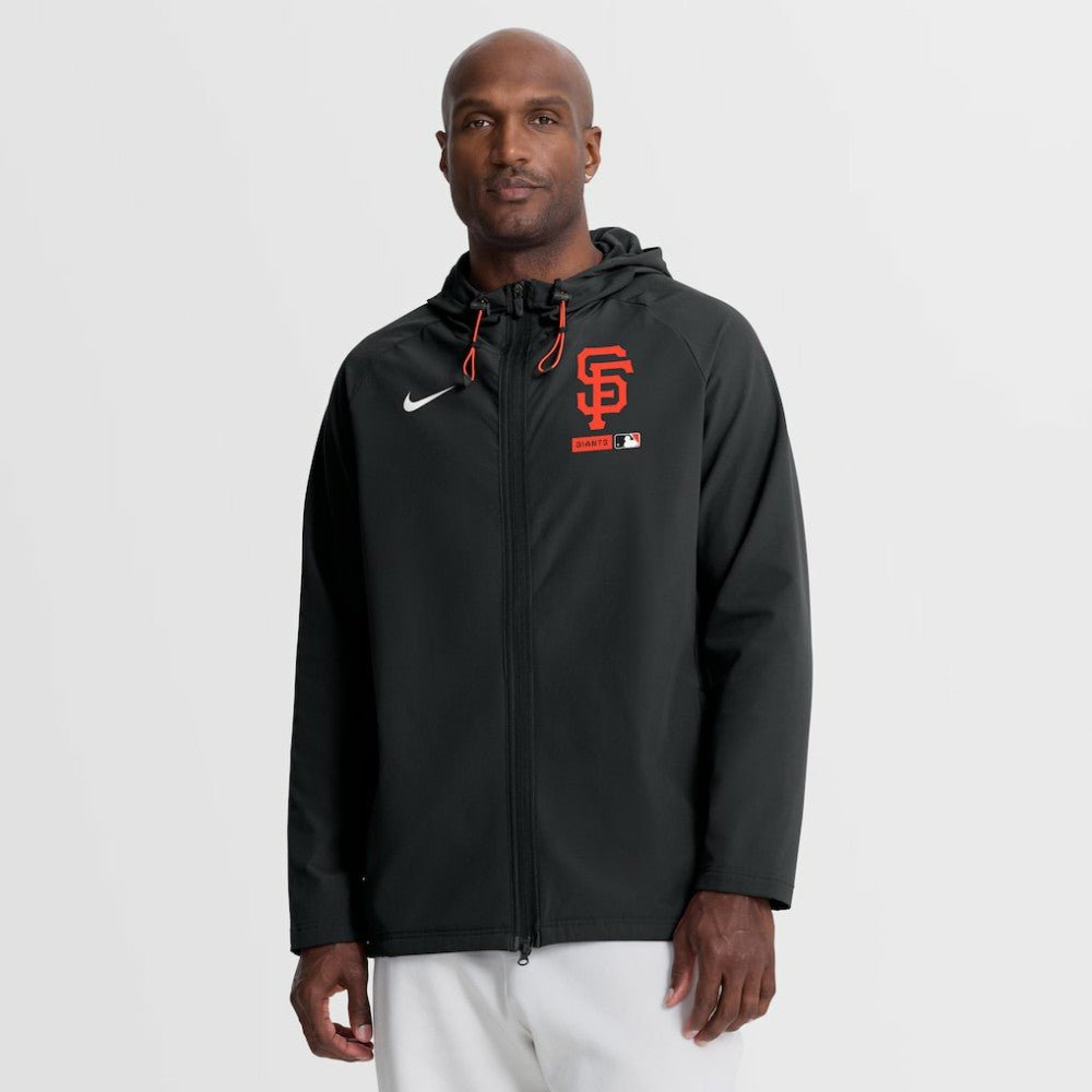 San Francisco Giants Authentic Collection Raglan Therma-FIT Full-Zip Hooded Jacket - Black | Nike