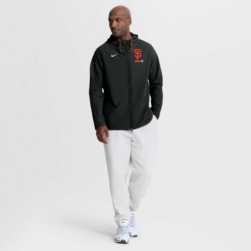 San Francisco Giants Authentic Collection Raglan Therma-FIT Full-Zip Hooded Jacket - Black | Nike
