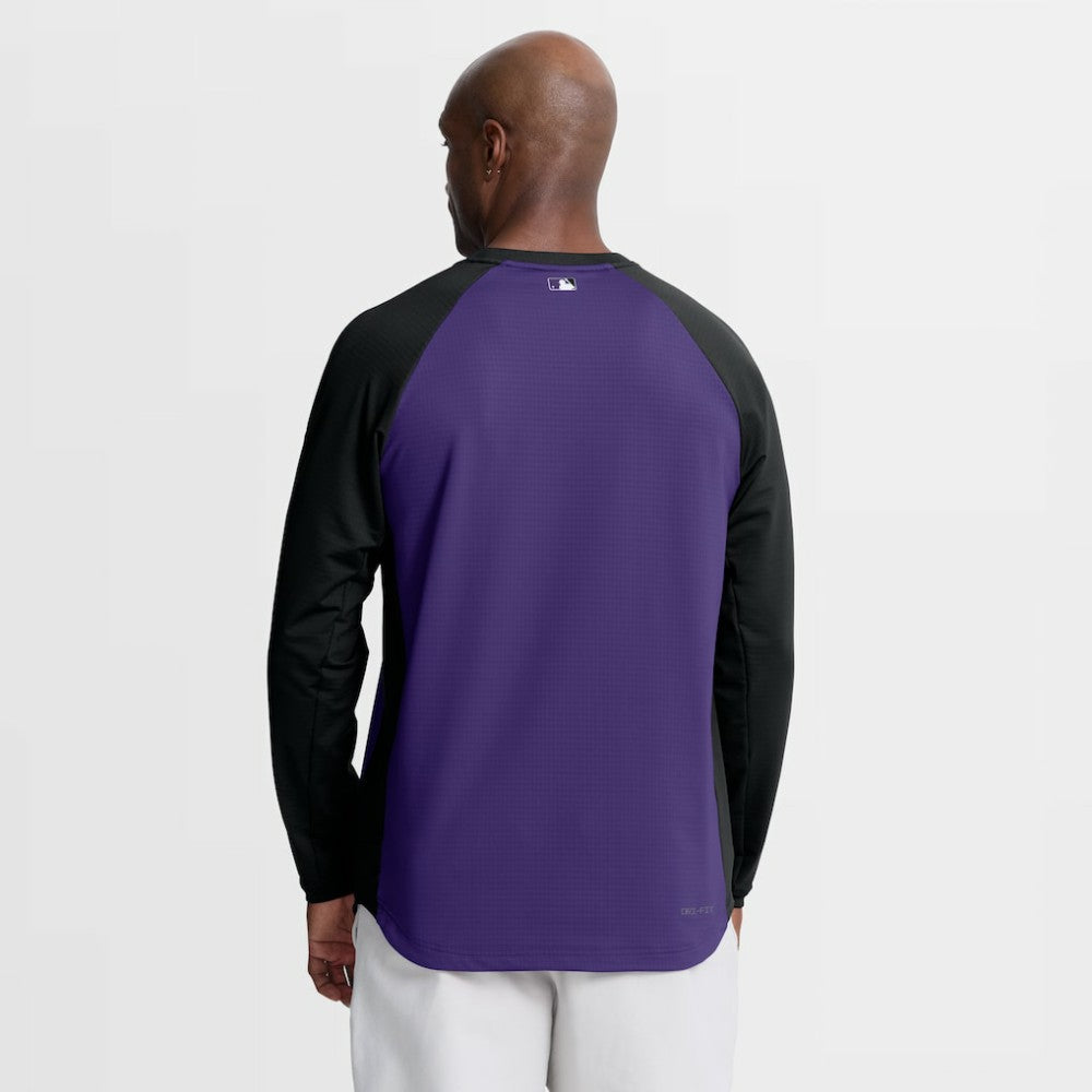 Colorado Rockies Authentic Collection Raglan Dri-FIT Sweatshirt - Purple | Nike