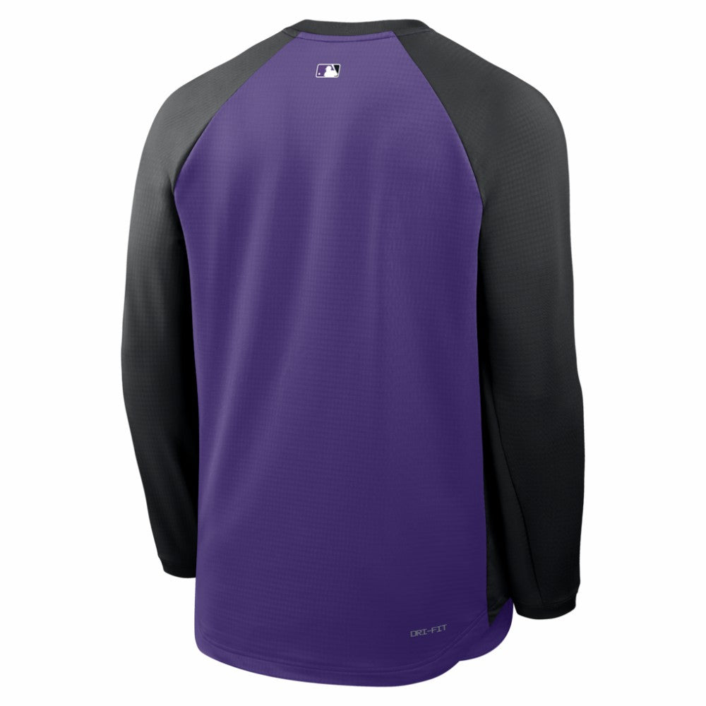 Colorado Rockies Authentic Collection Raglan Dri-FIT Sweatshirt - Purple | Nike
