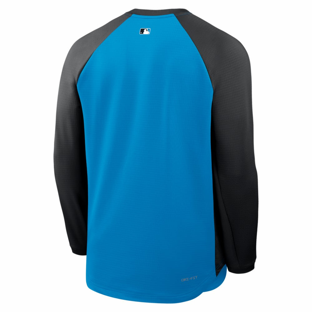 Miami Marlins Authentic Collection Raglan Dri-FIT Sweatshirt - Blue | Nike