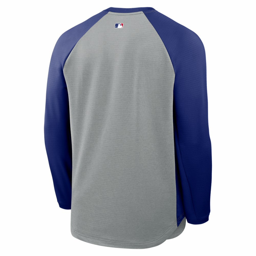 Los Angeles Dodgers Authentic Collection Raglan Dri-FIT Sweatshirt - Heather Charcoal | Nike