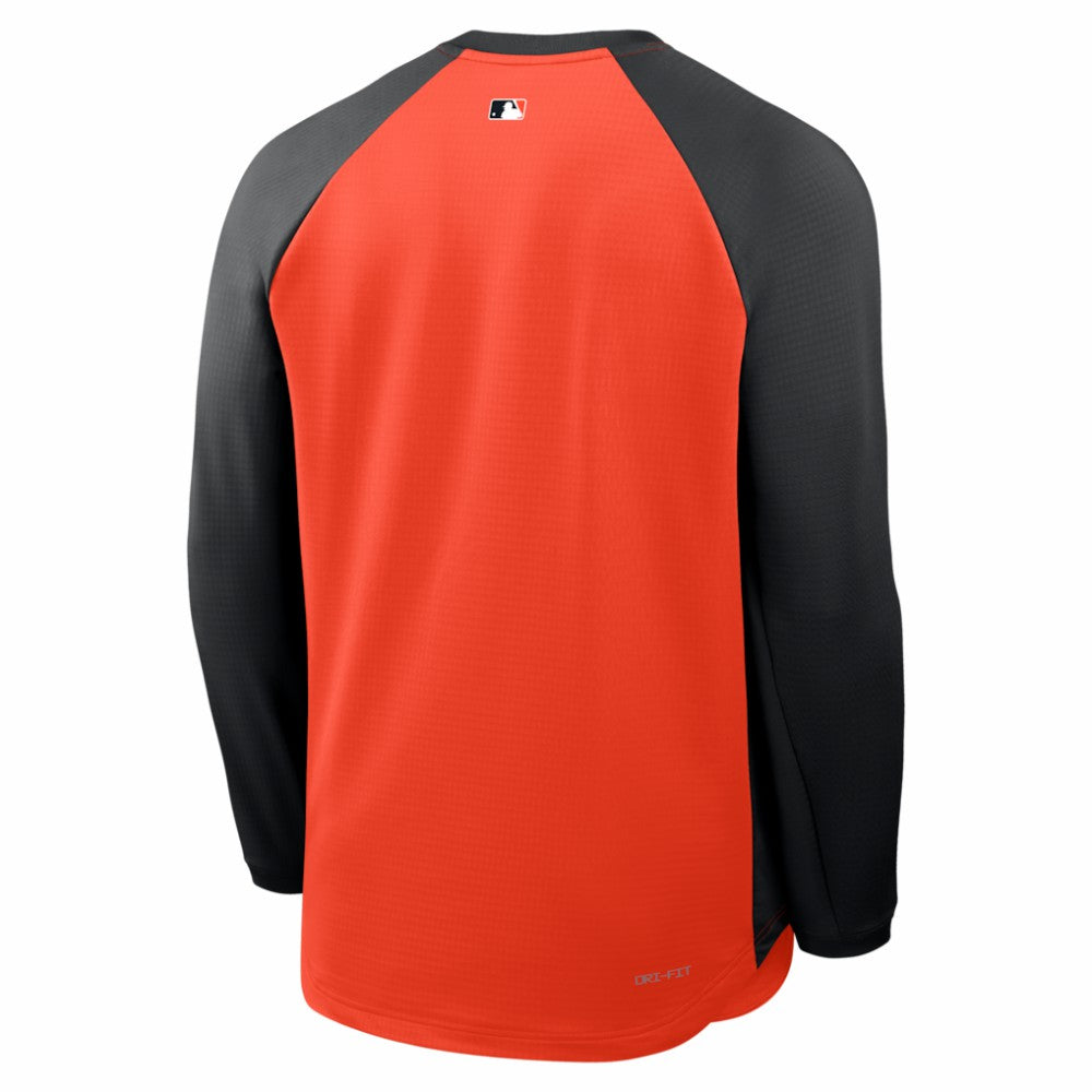 Baltimore Orioles Authentic Collection Raglan Dri-FIT Sweatshirt - Orange | Nike