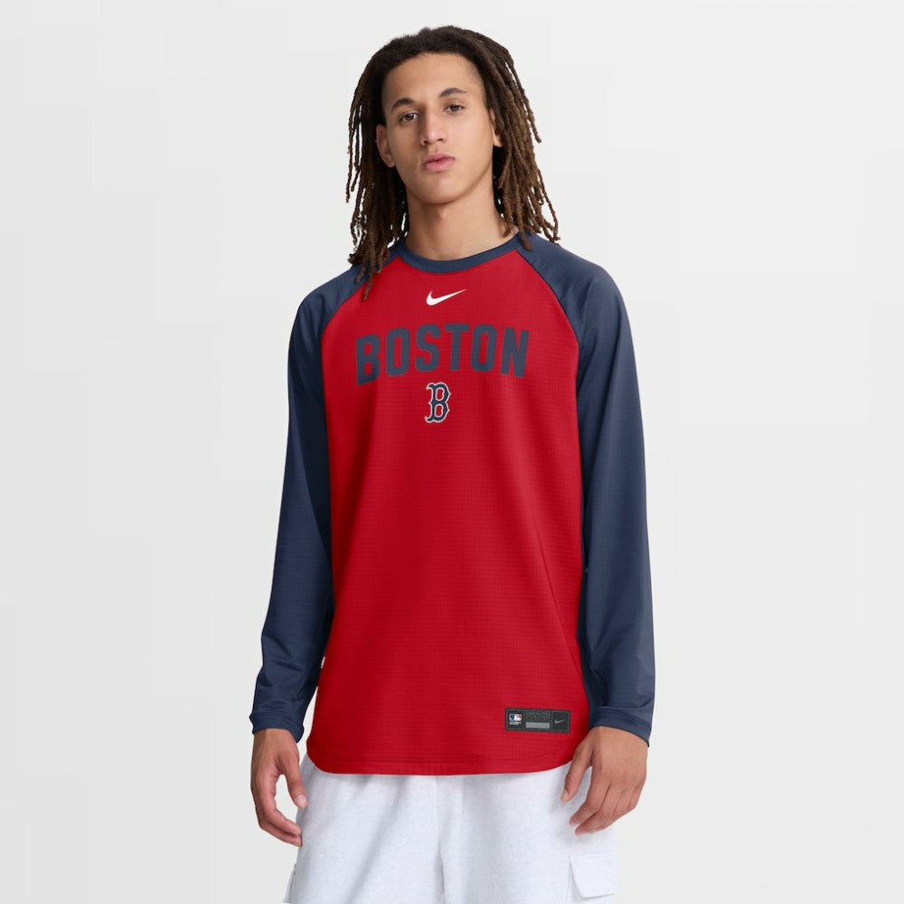 Boston Red Sox Authentic Collection Raglan Dri-FIT Sweatshirt - Red | Nike