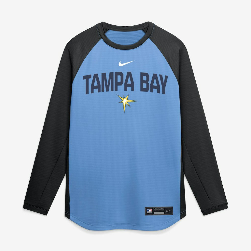 Tampa Bay Rays Authentic Collection Raglan Dri-FIT Sweatshirt - Light Blue | Nike