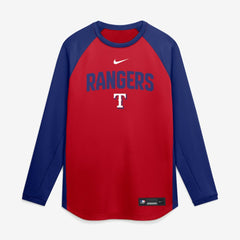 Texas Rangers Authentic Collection Raglan Dri-FIT Sweatshirt - Red | Nike