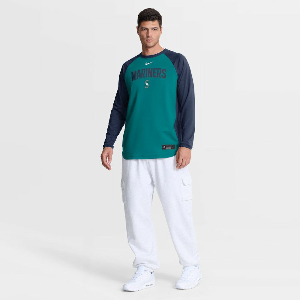 Seattle Mariners Authentic Collection Raglan Dri-FIT Sweatshirt - Teal | Nike