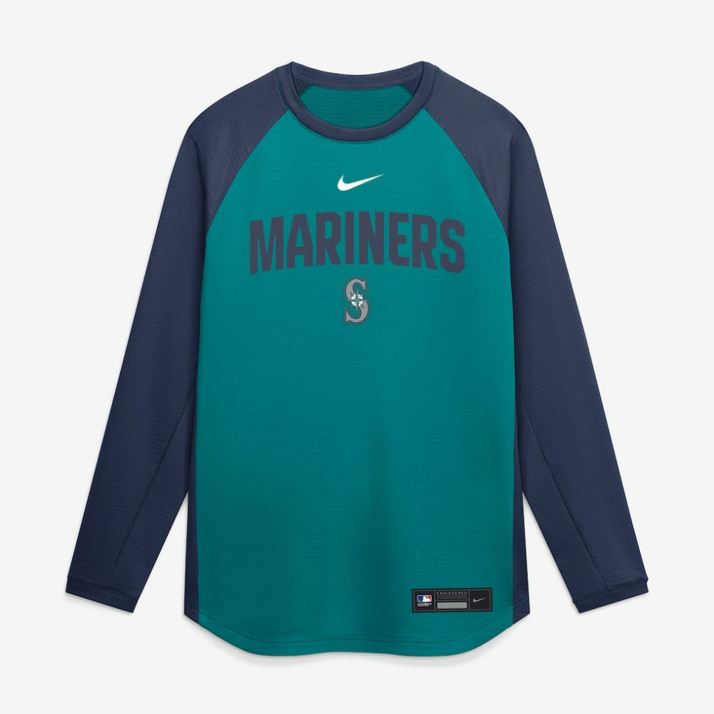 Seattle Mariners Authentic Collection Raglan Dri-FIT Sweatshirt - Teal | Nike