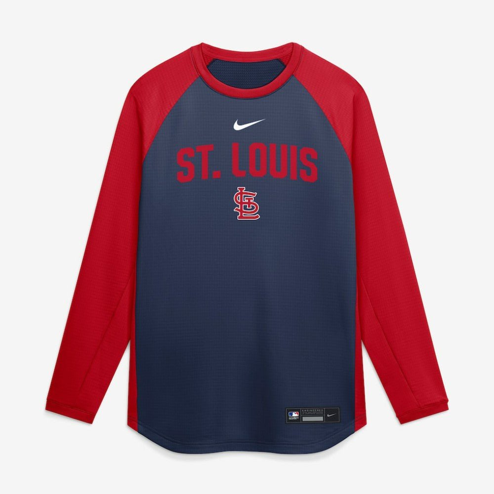St. Louis Cardinals Authentic Collection Raglan Dri-FIT Sweatshirt - Navy | Nike