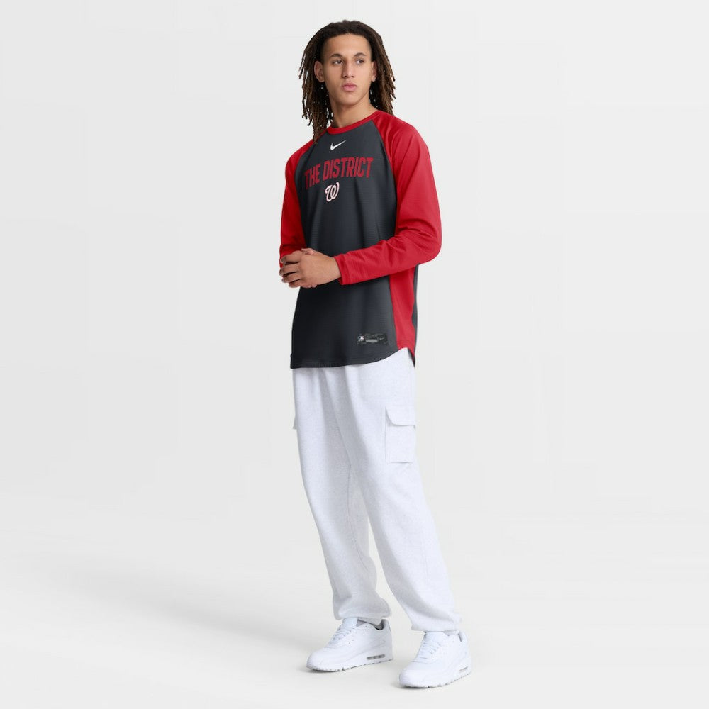 Washington Nationals Authentic Collection Raglan Dri-FIT Sweatshirt - Navy | Nike