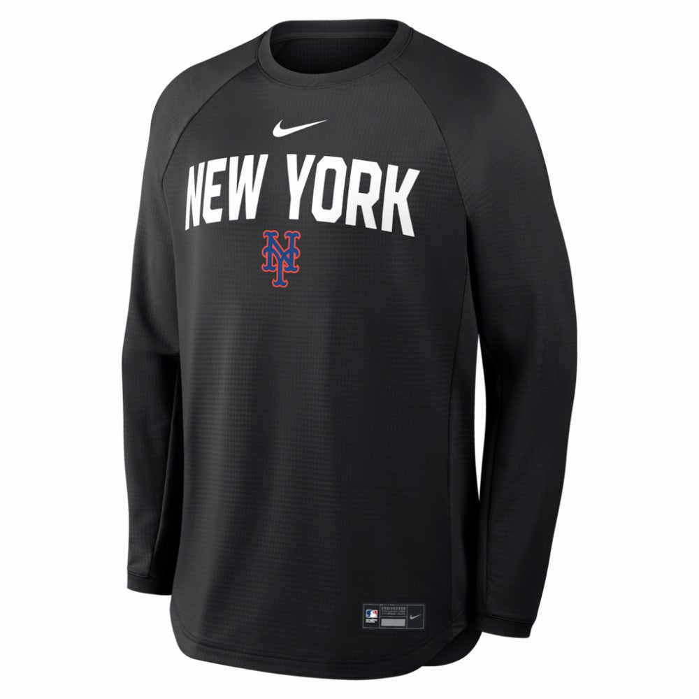 New York Mets Authentic Collection Raglan Dri-FIT Sweatshirt - Black | Nike