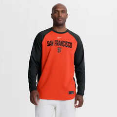 San Francisco Giants Authentic Collection Raglan Dri-FIT Sweatshirt - Orange | Nike