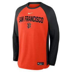 San Francisco Giants Authentic Collection Raglan Dri-FIT Sweatshirt - Orange | Nike