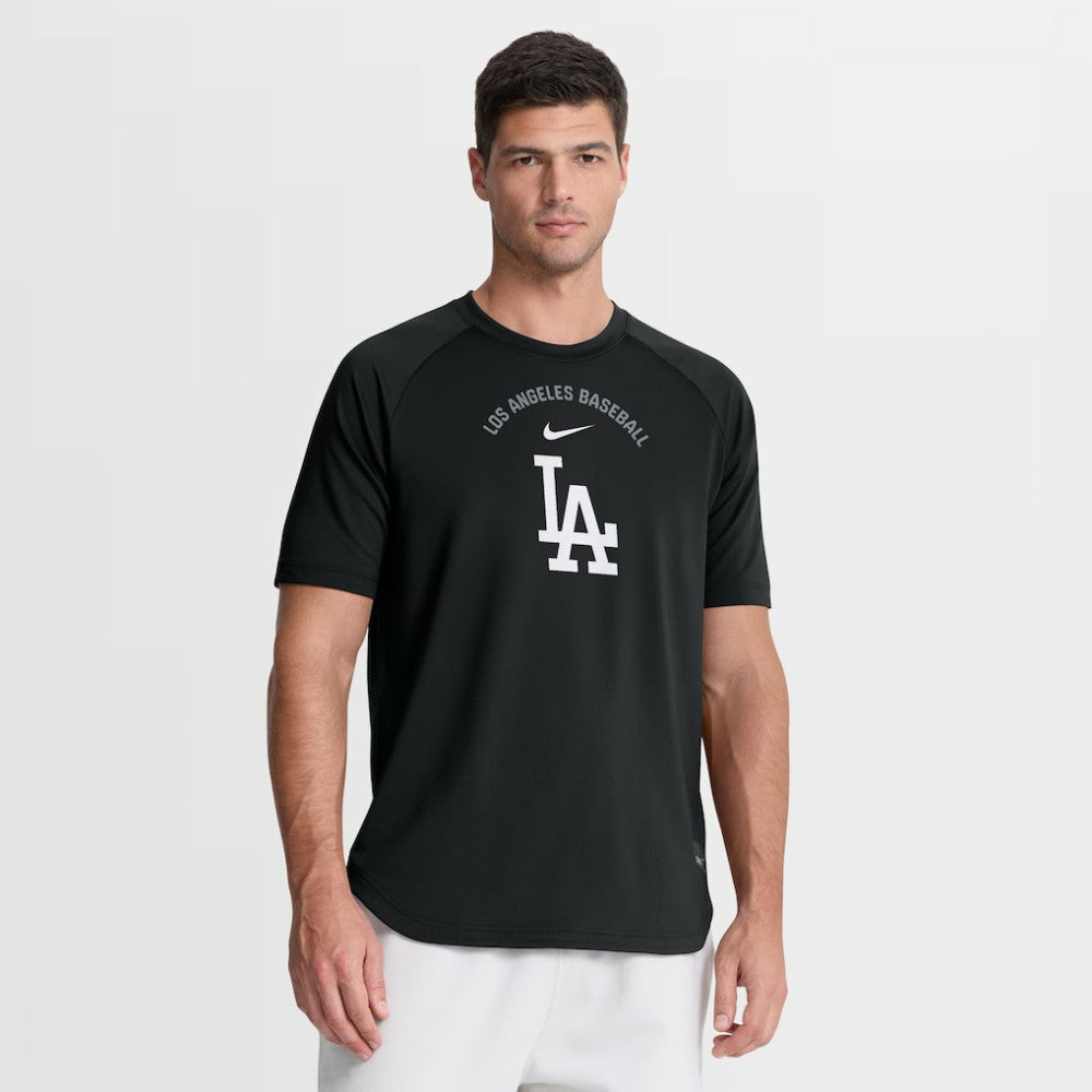 Los Angeles Dodgers Authentic Collection Batting Practice Pre-Game Raglan Dri-FIT Top - Black | Nike