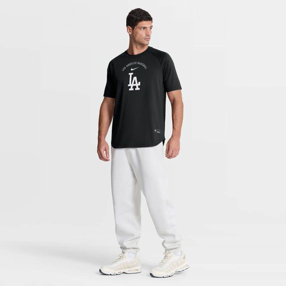 Los Angeles Dodgers Authentic Collection Batting Practice Pre-Game Raglan Dri-FIT Top - Black | Nike