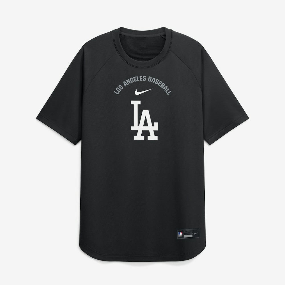 Los Angeles Dodgers Authentic Collection Batting Practice Pre-Game Raglan Dri-FIT Top - Black | Nike