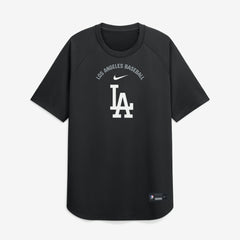 Los Angeles Dodgers Authentic Collection Batting Practice Pre-Game Raglan Dri-FIT Top - Black | Nike