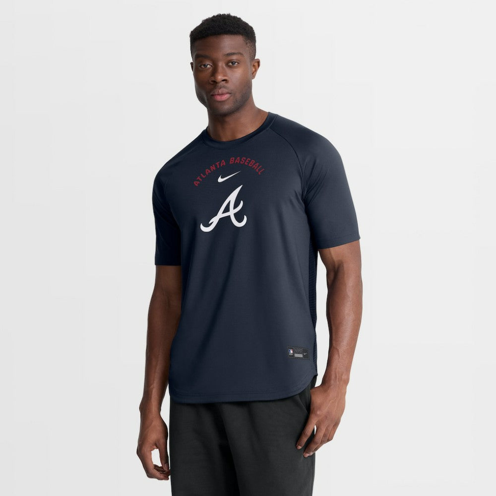 Atlanta Braves Authentic Collection Batting Practice Pre-Game Raglan Dri-FIT Top - Blue | Nike