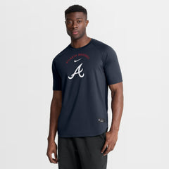 Atlanta Braves Authentic Collection Batting Practice Pre-Game Raglan Dri-FIT Top - Blue | Nike