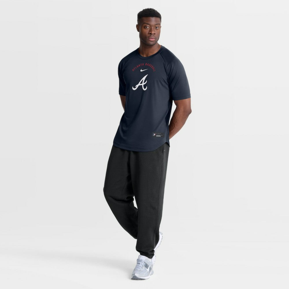 Atlanta Braves Authentic Collection Batting Practice Pre-Game Raglan Dri-FIT Top - Blue | Nike