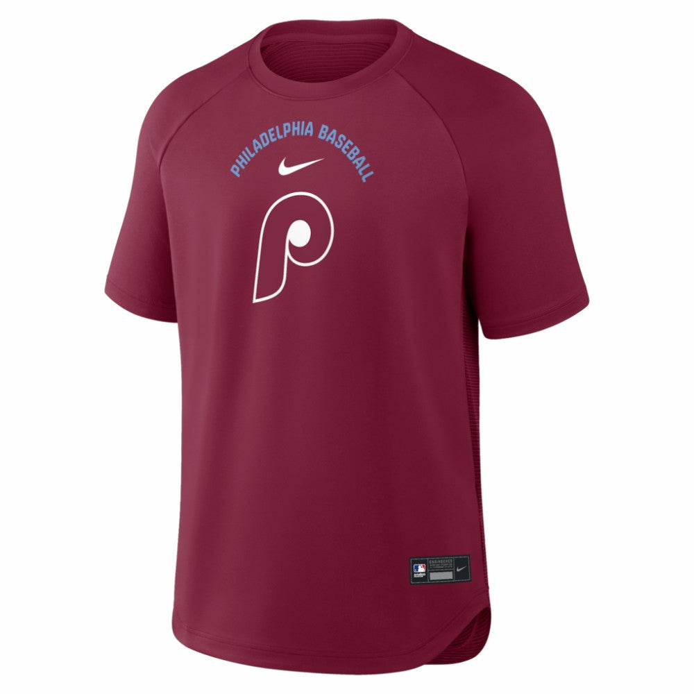 Philadelphia Phillies Authentic Collection Batting Practice Pre-Game Raglan Dri-FIT Top - Burgundy | Nike