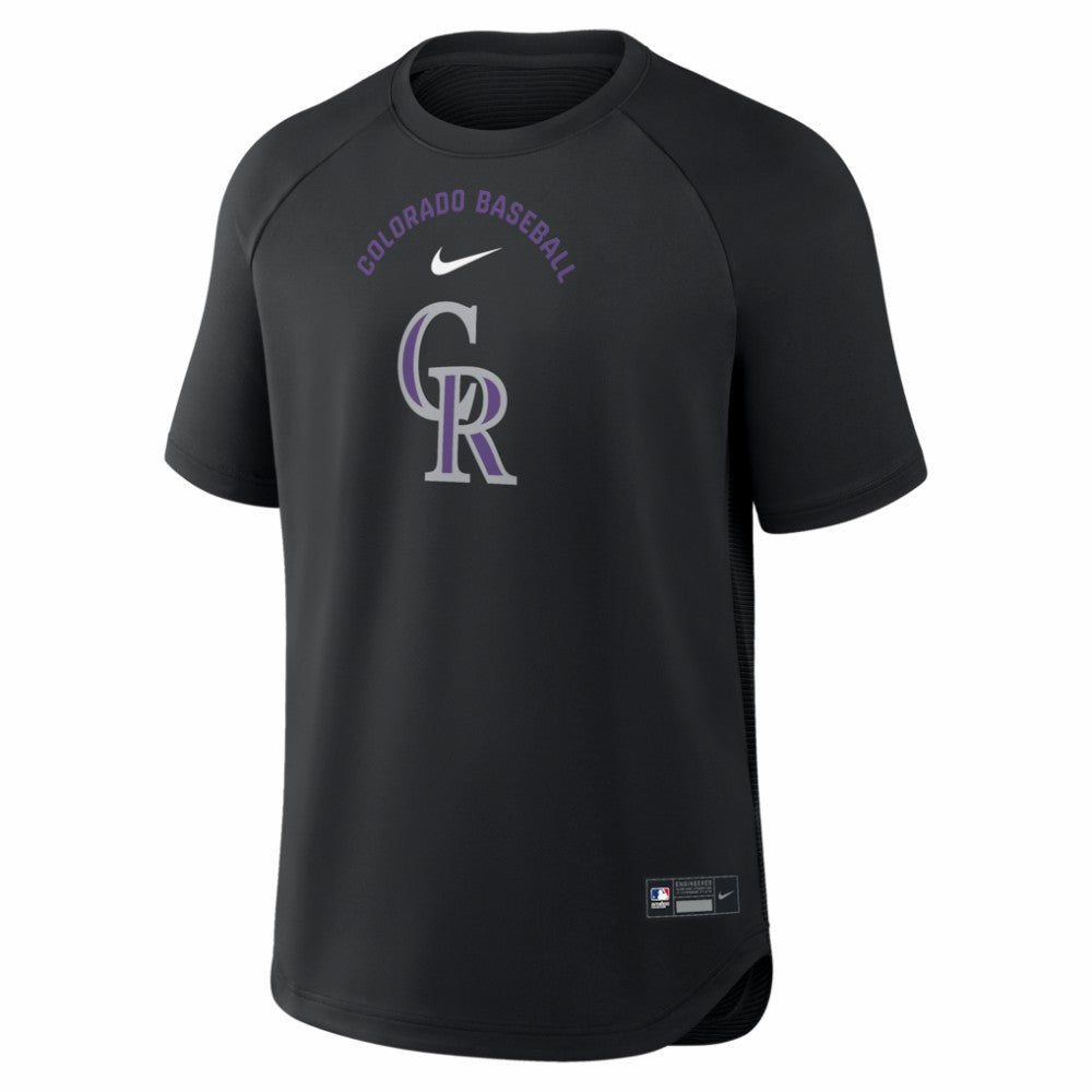 Colorado Rockies Authentic Collection Batting Practice Pre-Game Raglan Dri-FIT Top - Black | Nike