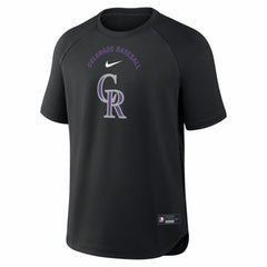 Colorado Rockies Authentic Collection Batting Practice Pre-Game Raglan Dri-FIT Top - Black | Nike