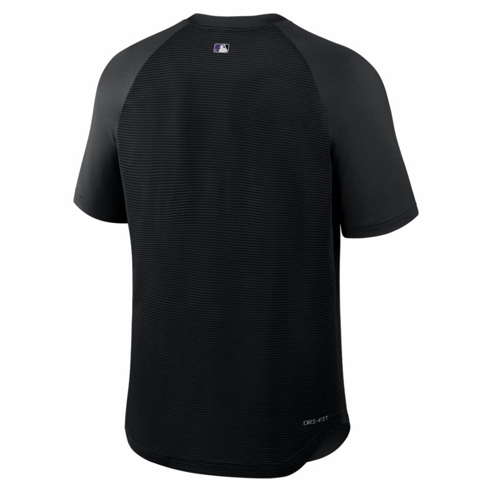 Colorado Rockies Authentic Collection Batting Practice Pre-Game Raglan Dri-FIT Top - Black | Nike