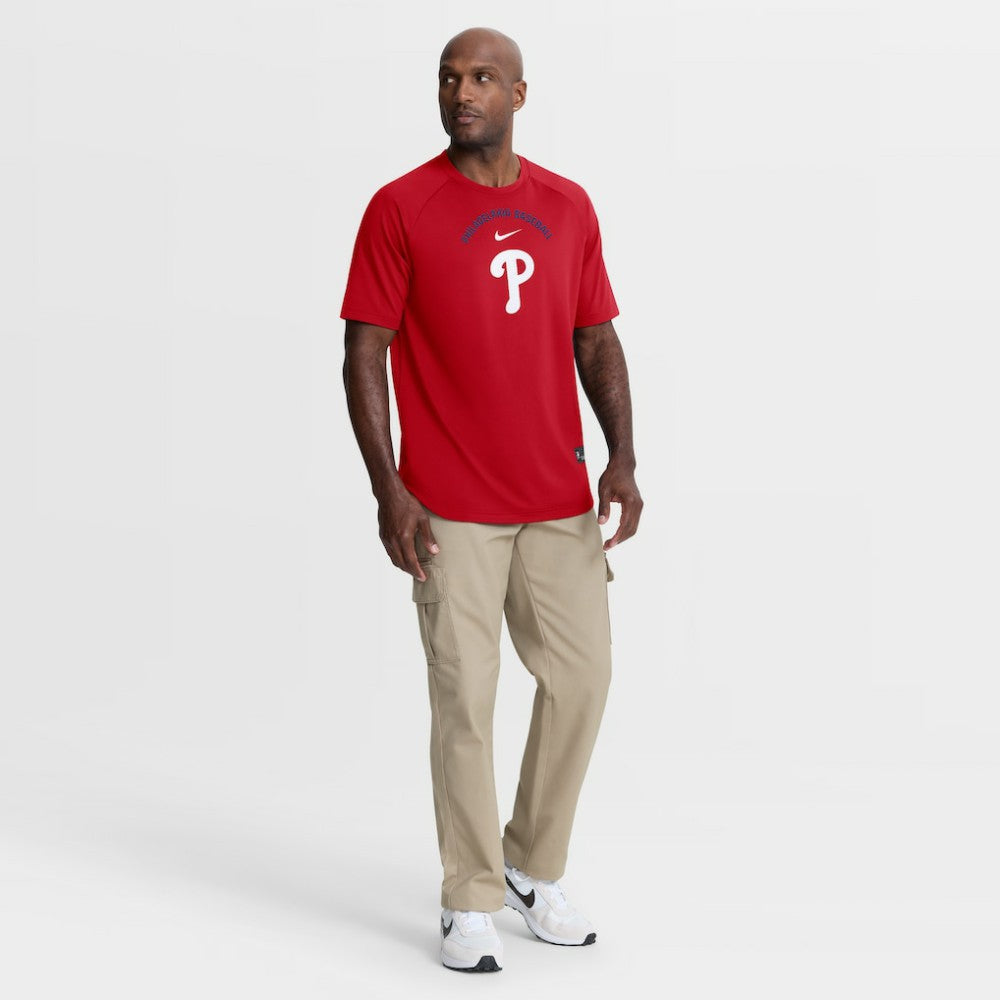 Philadelphia Phillies Authentic Collection Batting Practice Pre-Game Raglan Dri-FIT Top - Red | Nike