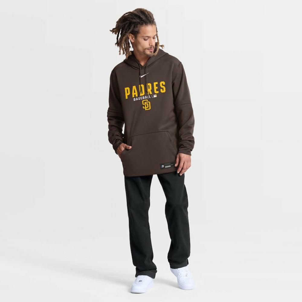 San Diego Padres Authentic Collection Therma-FIT Hoodie - Brown | Nike