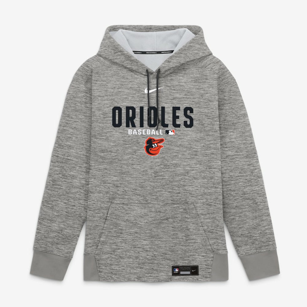 Baltimore Orioles Authentic Collection Therma-FIT Hoodie - Heather Charcoal | Nike