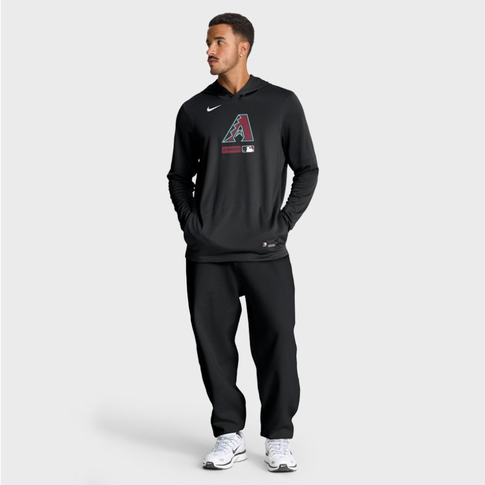 Arizona Diamondbacks Authentic Collection Dri-FIT Long Sleeve Hooded T-Shirt - Black | Nike