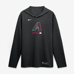 Arizona Diamondbacks Authentic Collection Dri-FIT Long Sleeve Hooded T-Shirt - Black | Nike