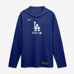 Los Angeles Dodgers Authentic Collection Dri-FIT Long Sleeve Hooded T-Shirt - Royal | Nike