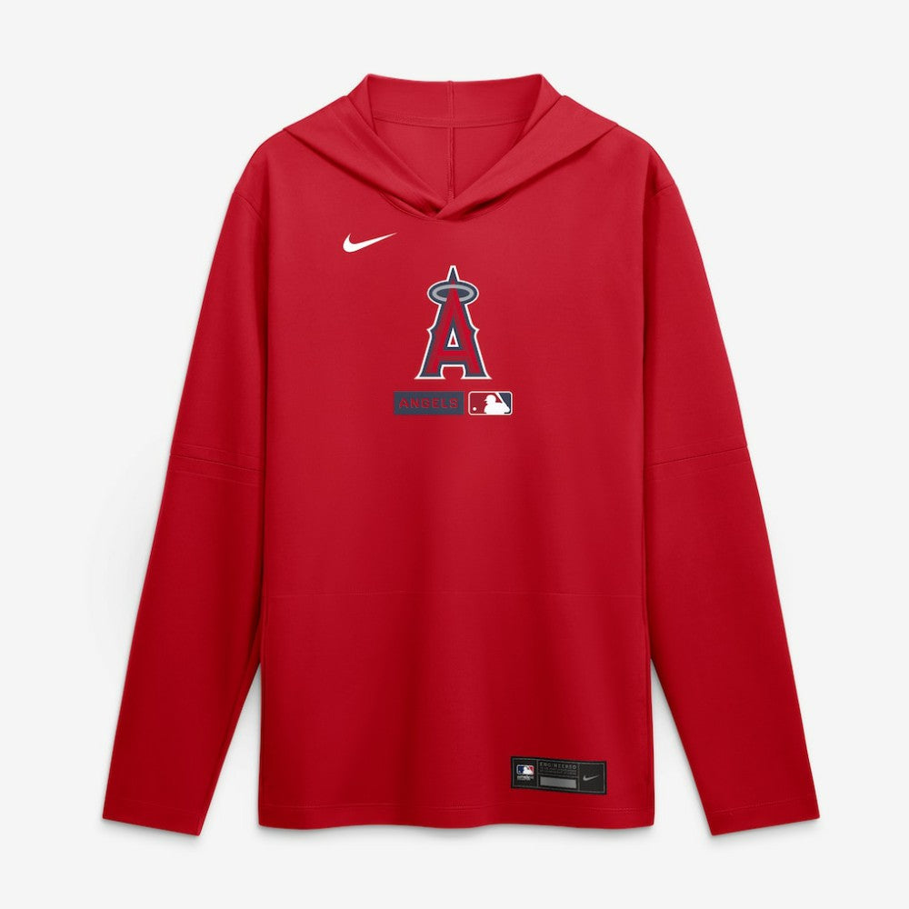Los Angeles Angels Authentic Collection Dri-FIT Long Sleeve Hooded T-Shirt - Red | Nike