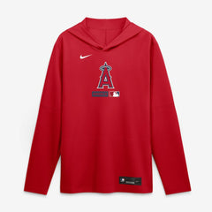 Los Angeles Angels Authentic Collection Dri-FIT Long Sleeve Hooded T-Shirt - Red | Nike
