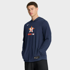 Houston Astros Authentic Collection Dri-FIT Long Sleeve Hooded T-Shirt - Navy | Nike