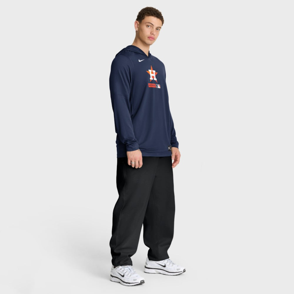 Houston Astros Authentic Collection Dri-FIT Long Sleeve Hooded T-Shirt - Navy | Nike
