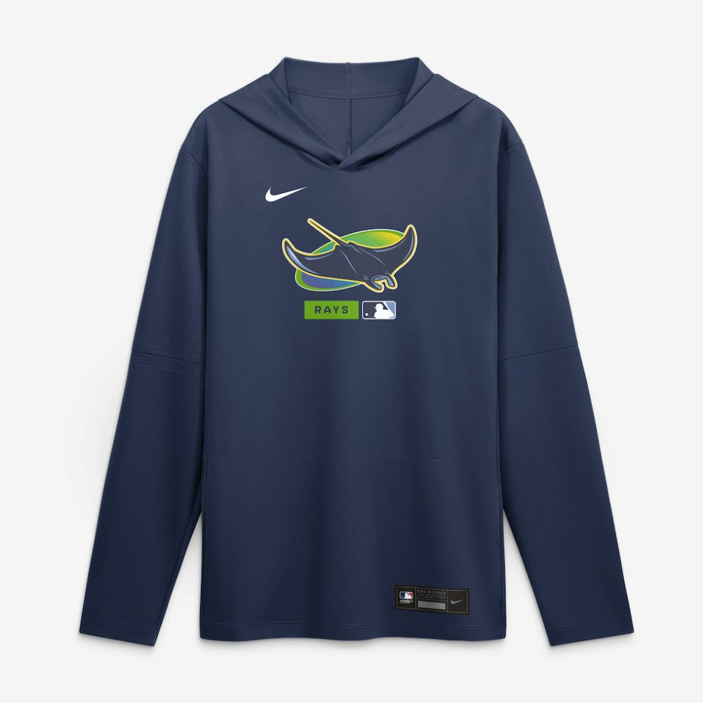 Tampa Bay Rays Authentic Collection Dri-FIT Long Sleeve Hooded T-Shirt - Navy | Nike