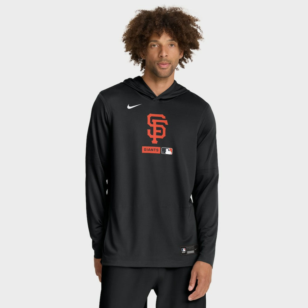 San Francisco Giants Authentic Collection Dri-FIT Long Sleeve Hooded T-Shirt - Black | Nike