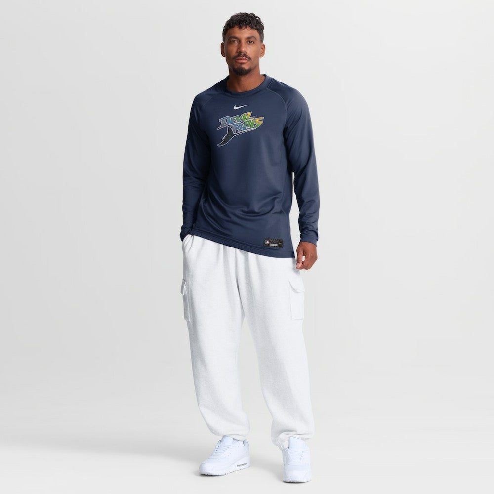 Tampa Bay Rays Authentic Collection Game Time Raglan Long Sleeve T-Shirt - Navy | Nike