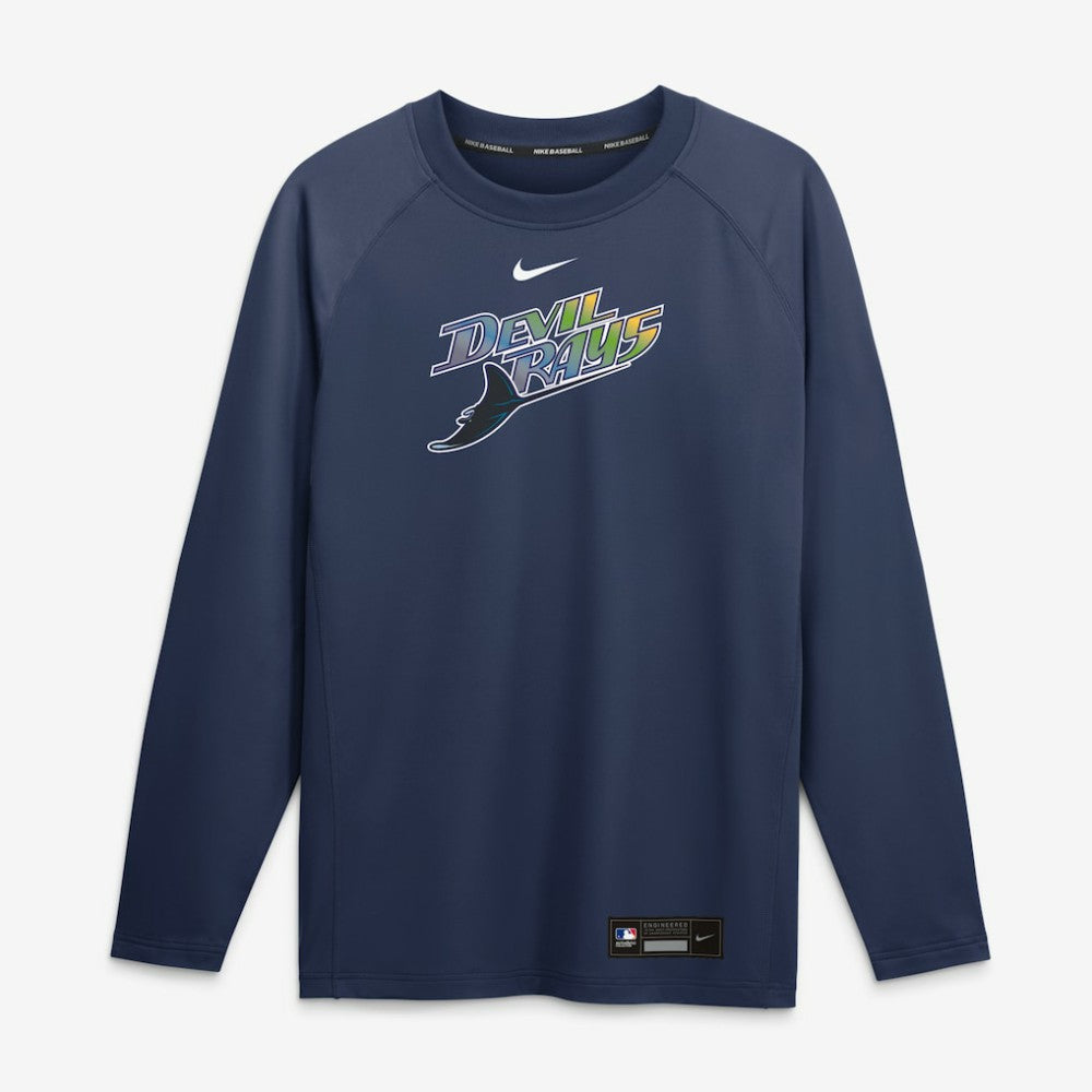 Tampa Bay Rays Authentic Collection Game Time Raglan Long Sleeve T-Shirt - Navy | Nike