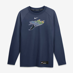 Tampa Bay Rays Authentic Collection Game Time Raglan Long Sleeve T-Shirt - Navy | Nike