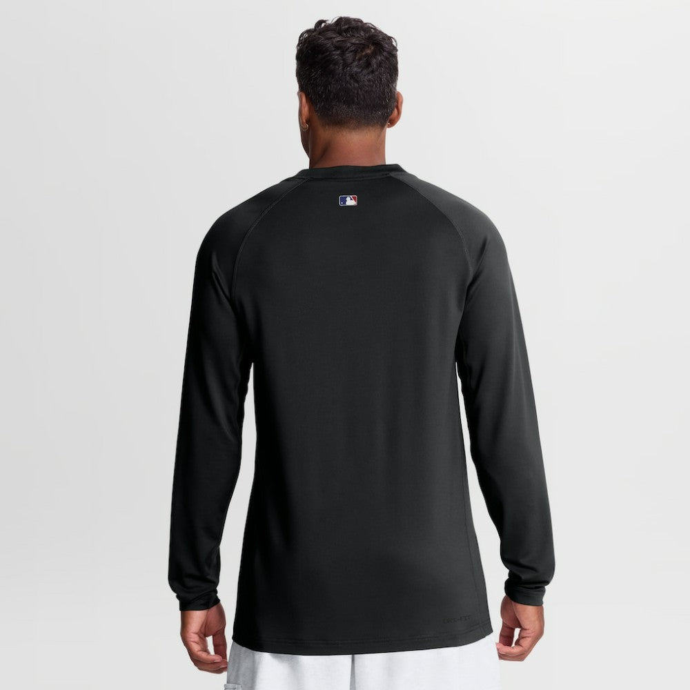 Los Angeles Dodgers Authentic Collection Game Time Raglan Long Sleeve T-Shirt - Black | Nike