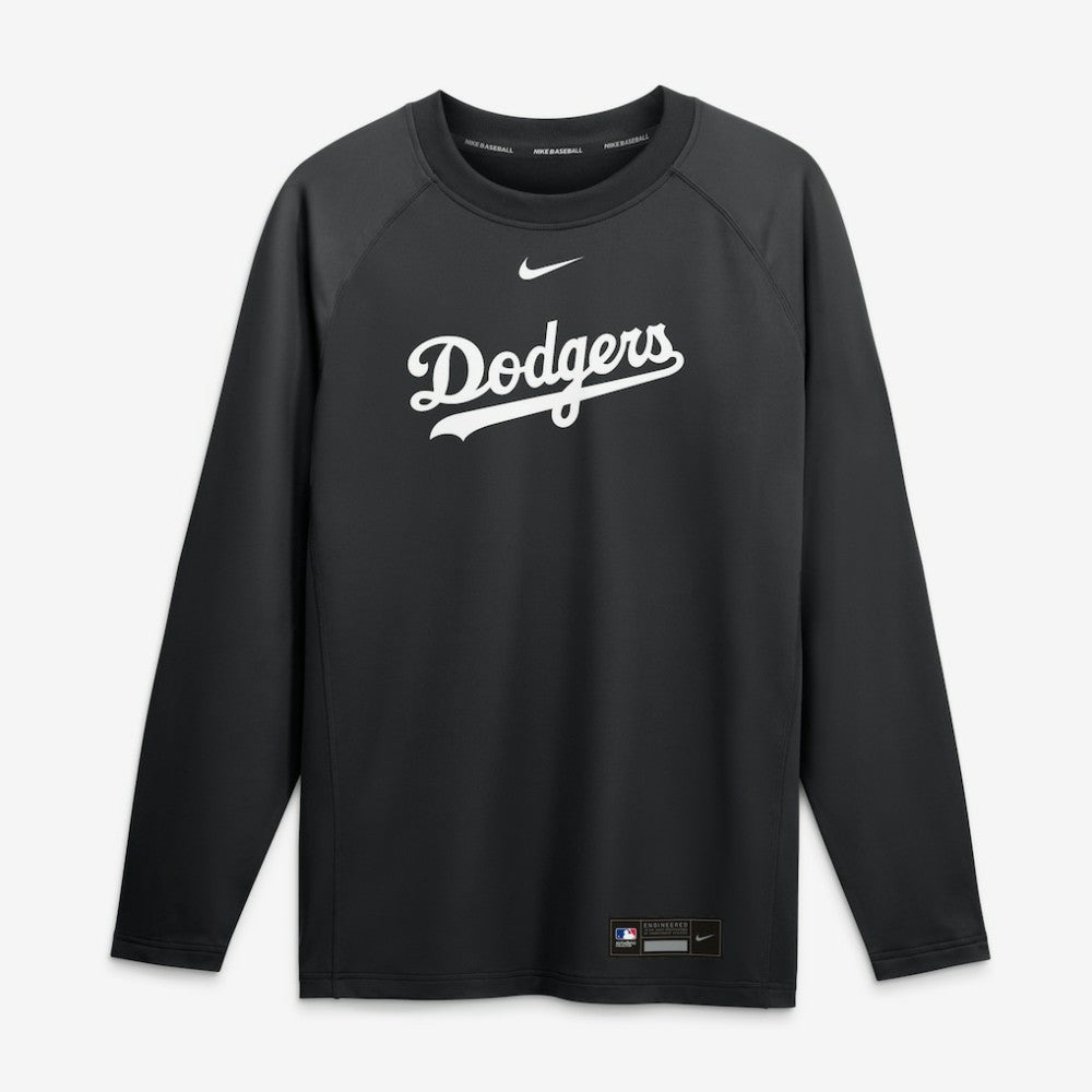 Los Angeles Dodgers Authentic Collection Game Time Raglan Long Sleeve T-Shirt - Black | Nike
