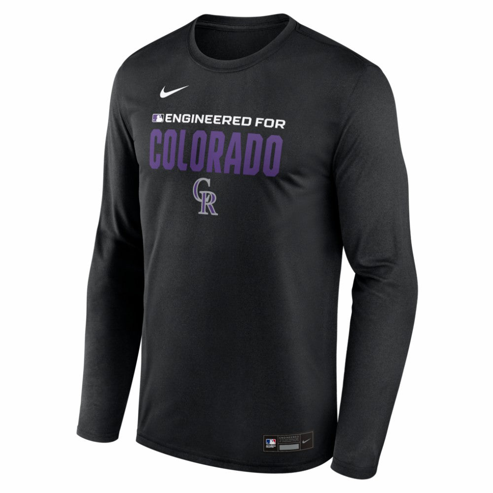 Colorado Rockies Authentic Collection Legend Dri-FIT Long Sleeve T-Shirt - Black | Nike